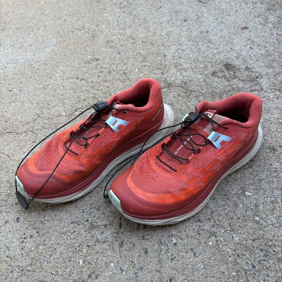 Salomon Ultra Glide Womens Size 7 Orange Maroon Quicklace Trail Running Hiking - Picture 1 of 6